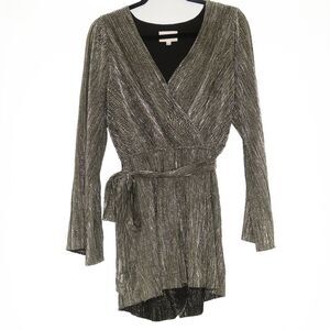 If By Sea Romper Size Large Black Gold Metallic‎ Rave Disco Nightclub Going Out